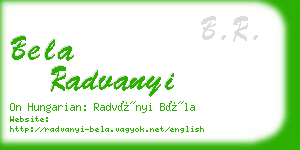 bela radvanyi business card